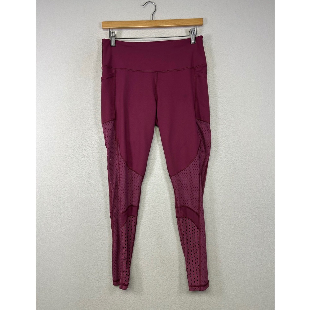 Athleisure Victoria Sport Womens Med Burgundy Mesh Pocket Knockout Tight Legging